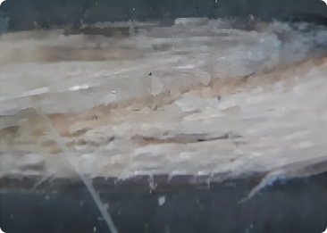 Conventional processing: fiber bundle with uneven resin impregnation